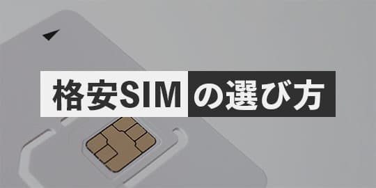 格安SIMの選び方