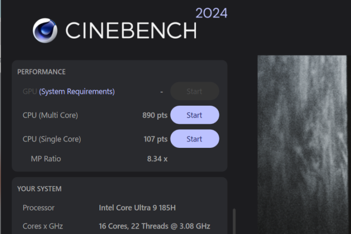 Geekom GT1 Mega Cinebench 2024